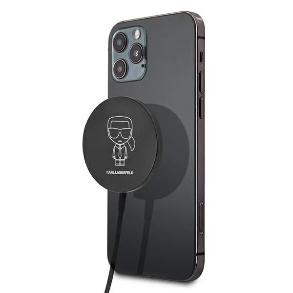 Bezdrátová nabíječka Karl Lagerfeld Wireless Charger KLCBMSIKBK 15W MagSafe