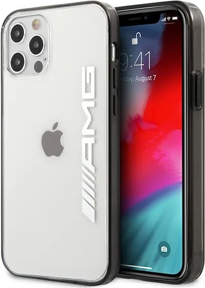 Kryt Mercedes AMG AMHCP12LAESLBK Apple iPhone 12 Pro Max transparent hardcase Metallic Painted