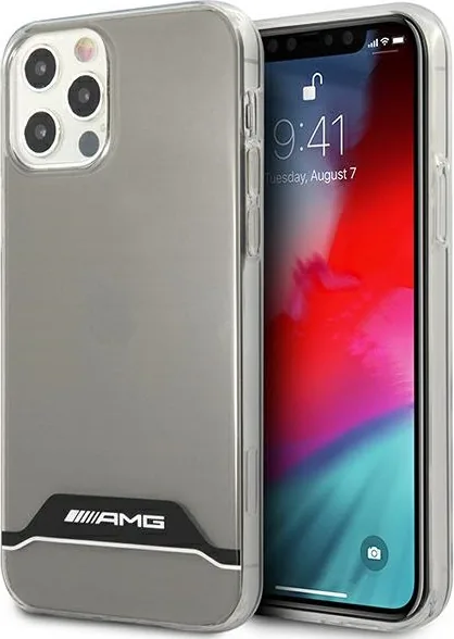 Kryt Mercedes AMG AMHCP12MTCBW Apple iPhone 12/12 Pro transparent hardcase Electroplate Black&White