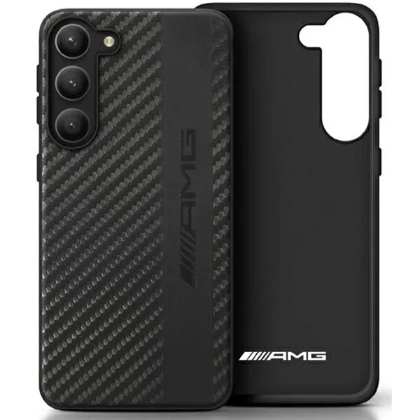 Kryt Mercedes AMG AMHCS23MBLSCA Samsung Galaxy S23+ Plus black hardcase Carbon Stripe&Embossed