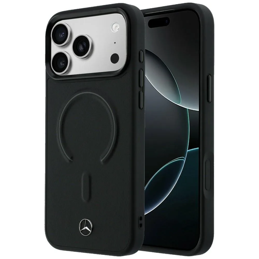 Kryt Mercedes Leather 3D MagSafe Apple iPhone 17 Pro Max black