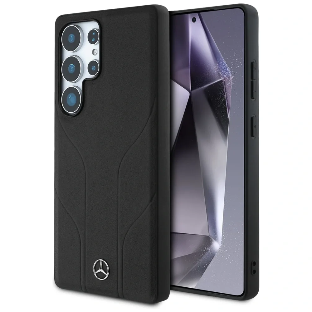 Kryt Mercedes Leather Debossed Lines MagSafe Samsung Galaxy S25 Ultra black