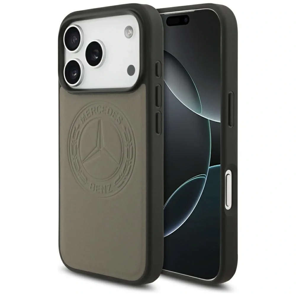 Kryt Mercedes Leather Vintage Logo MagSafe Apple iPhone 17 Pro taupe