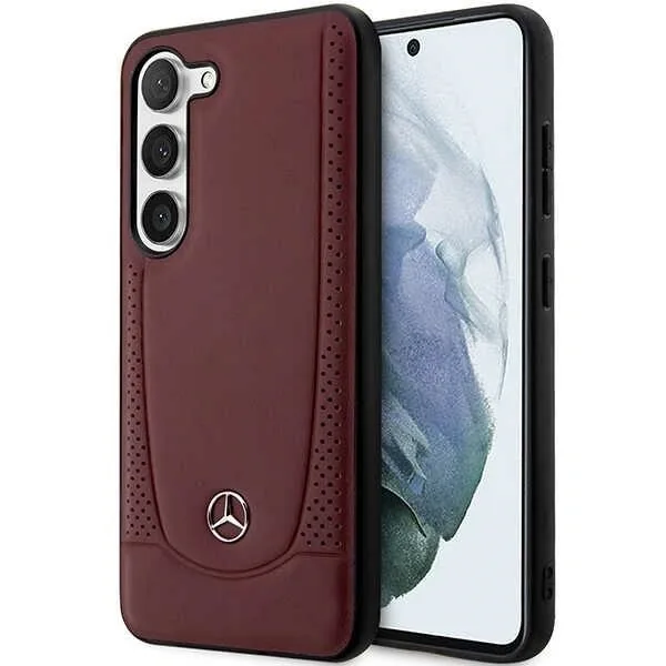 Kryt Mercedes MEHCS23MARMRE Samsung Galaxy S23+ Plus hardcase Leather Urban Bengale red