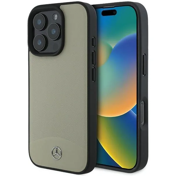 Kryt Mercedes MEHMP16X23RBARE Apple iPhone 16 Pro Max hardcase MB Textured and Plain Leather MagSafe beige