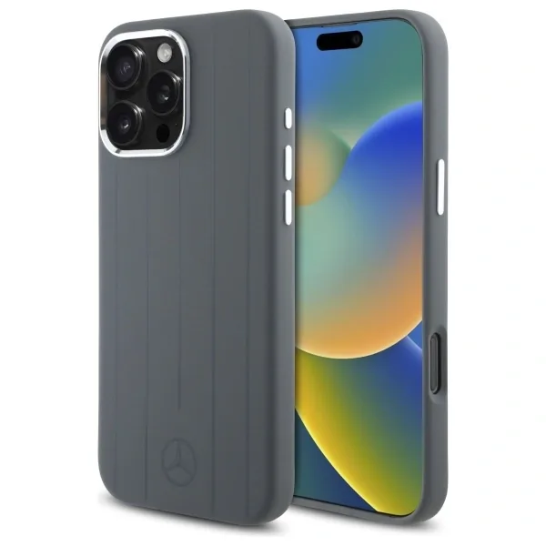 Kryt Mercedes MEHMP16X23SUVSA Apple iPhone 16 Pro Max hardcase Silicone Vertical Tonal Stripes MagSafe grey