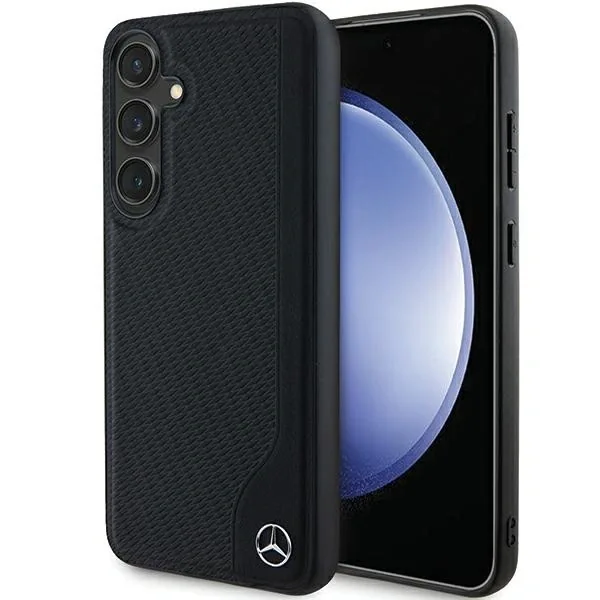 Kryt Mercedes MEHMS24S23RBGVK Samsung Galaxy S24 hardcase Leather Debossed Line MagSafe black