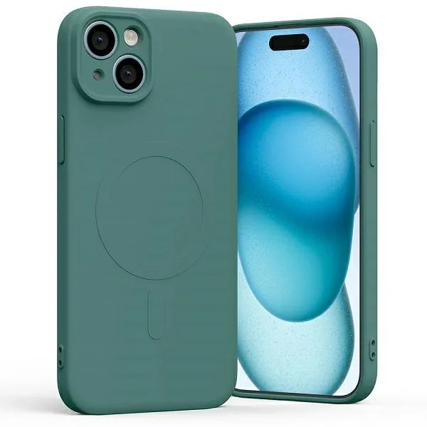 Kryt Mercury MagSafe Semi-Silicone Case Apple iPhone 15 Plus green