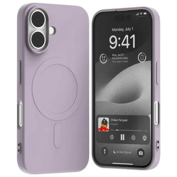 Kryt Mercury MagSafe Semi-Silicone Case Apple iPhone 16 lilac purple