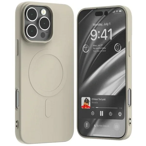 Kryt Mercury MagSafe Semi-Silicone Case Apple iPhone 16 Pro Max stone