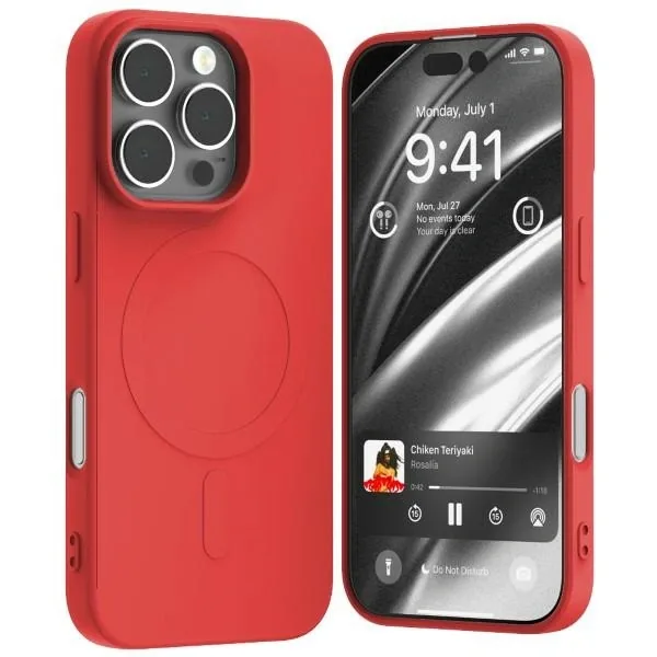 Kryt Mercury MagSafe Semi-Silicone Case Apple iPhone 16 Pro red