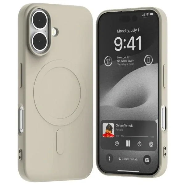 Kryt Mercury MagSafe Semi-Silicone Case Apple iPhone 16 stone