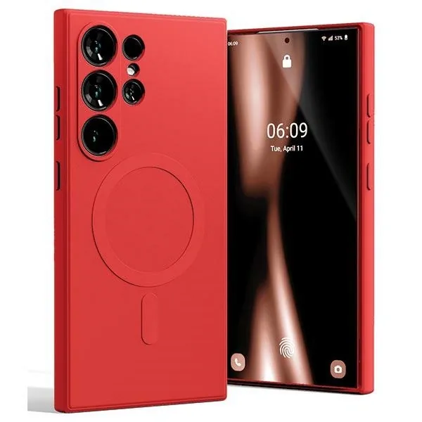 Kryt Mercury MagSafe Semi-Silicone Case Samsung Galaxy S24 Ultra red