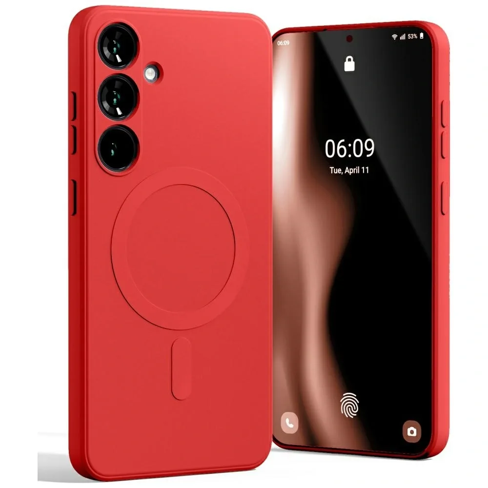 Kryt Mercury MagSafe Semi-Silicone Case Samsung Galaxy S25+ Plus red
