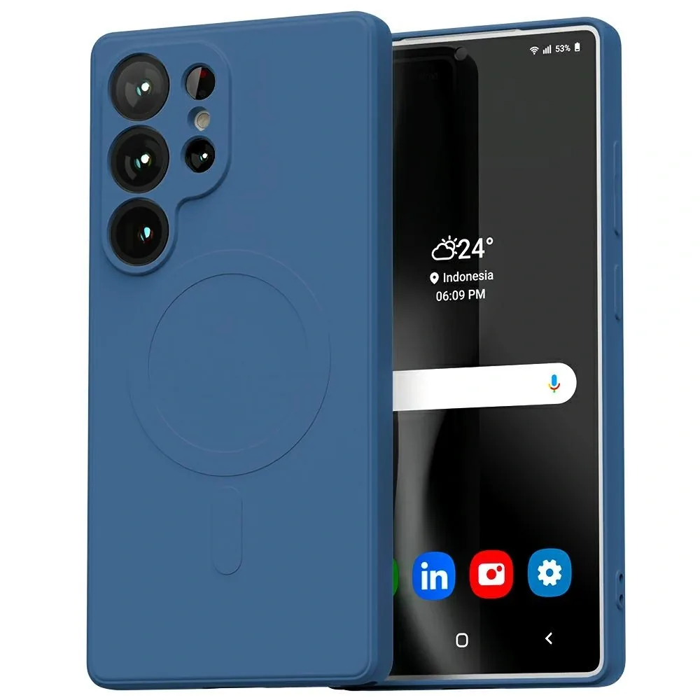 Kryt Mercury MagSafe Semi-Silicone Case Samsung Galaxy S25 Ultra blue