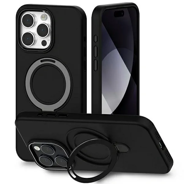 Kryt Mercury MagSafe Stand Silicone Case Apple iPhone 15 Pro Max black