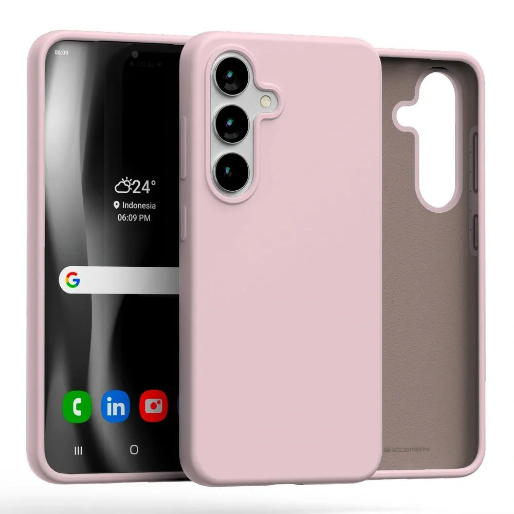 Kryt Mercury Silicone Case Samsung Galaxy S25 pink sandy