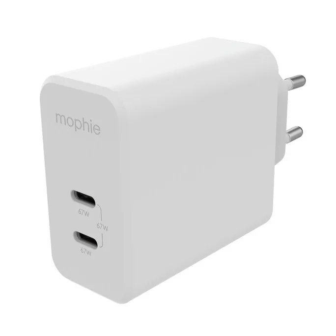 Síťová nabíječka Mophie Gan Charger Dual USB-C 67W (white)