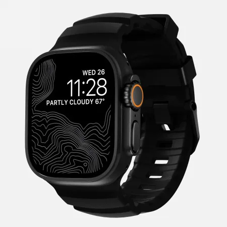 NOMAD Rocky Point Band Apple Watch 46mm/49mm z FKM and titanium (carbon black, black hardware)