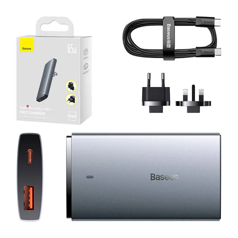 Síťová nabíječka Power charger Baseus GaN5, 65W, USB-C, USB-A
