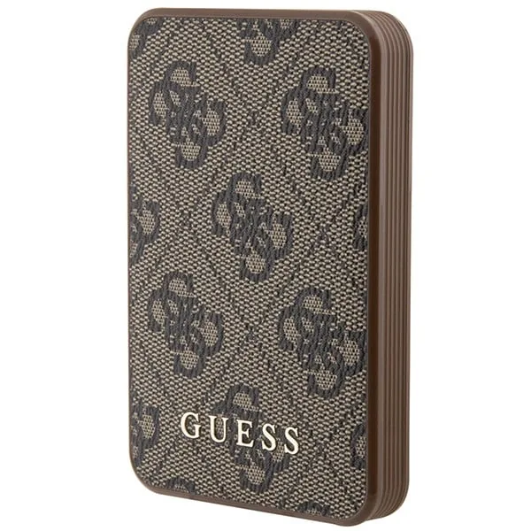 Powerbank Guess GUPB5LP4GEGW 5000mAh 15W 4G Leather Metal Logo brown