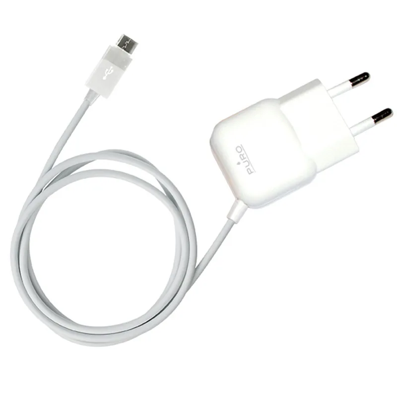 Síťová nabíječka PURO Mini Travel Charger with a cable Micro USB (white)