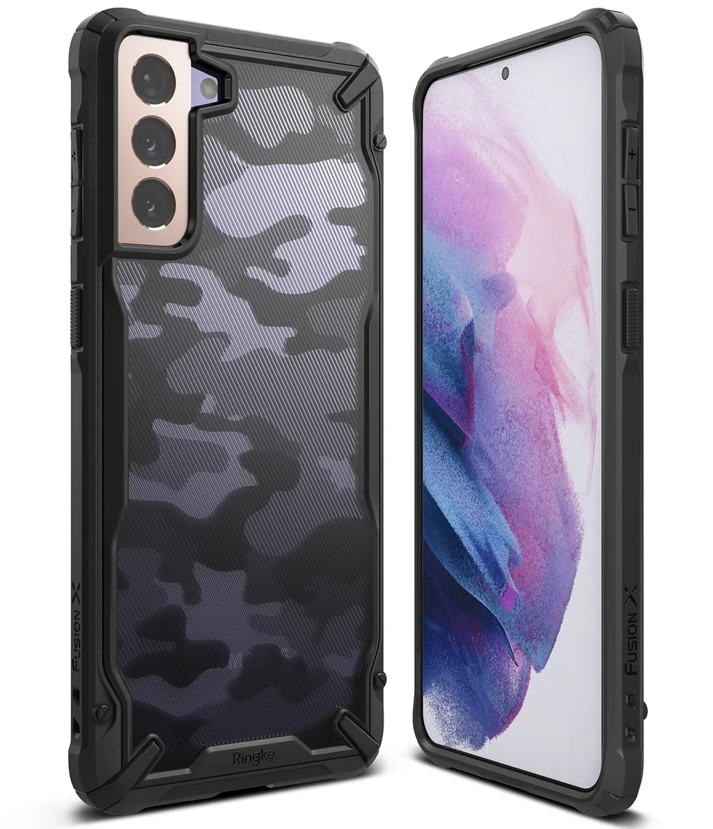 Kryt Ringke Fusion-X Design Samsung Galaxy S21+ Plus Camo (Moro) Black