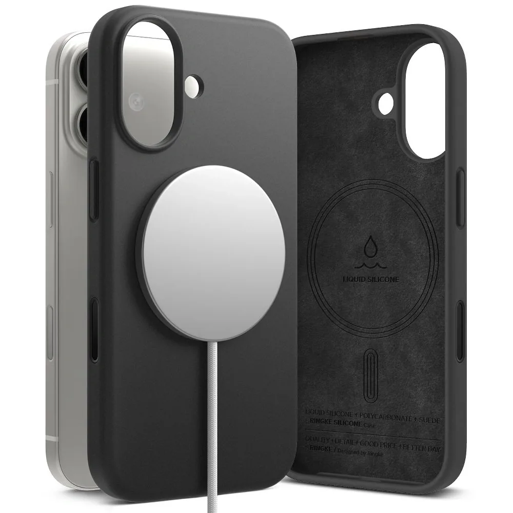 Kryt Ringke Silicone Magnetic MagSafe Apple iPhone 17 Black