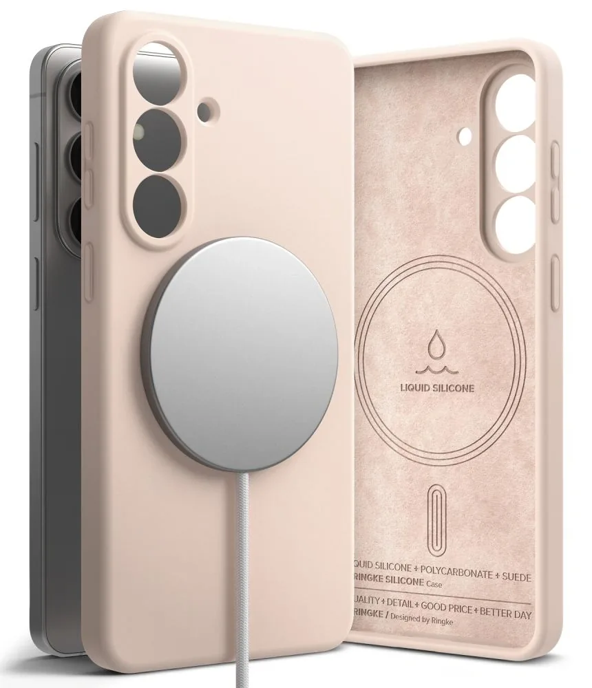 Kryt Ringke Silicone Magnetic MagSafe Samsung Galaxy S26 Pink Sand