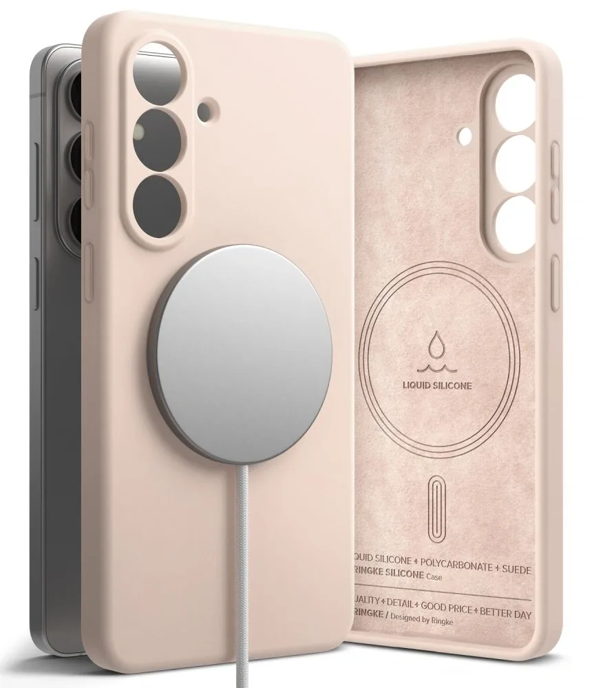 Kryt Ringke Silicone Magnetic MagSafe Samsung Galaxy S26+ Plus Pink Sand