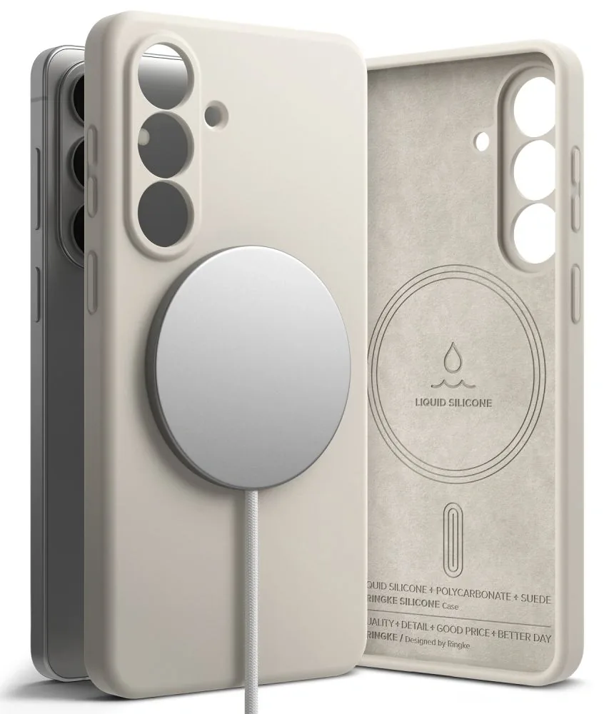 Kryt Ringke Silicone Magnetic MagSafe Samsung Galaxy S26 Stone