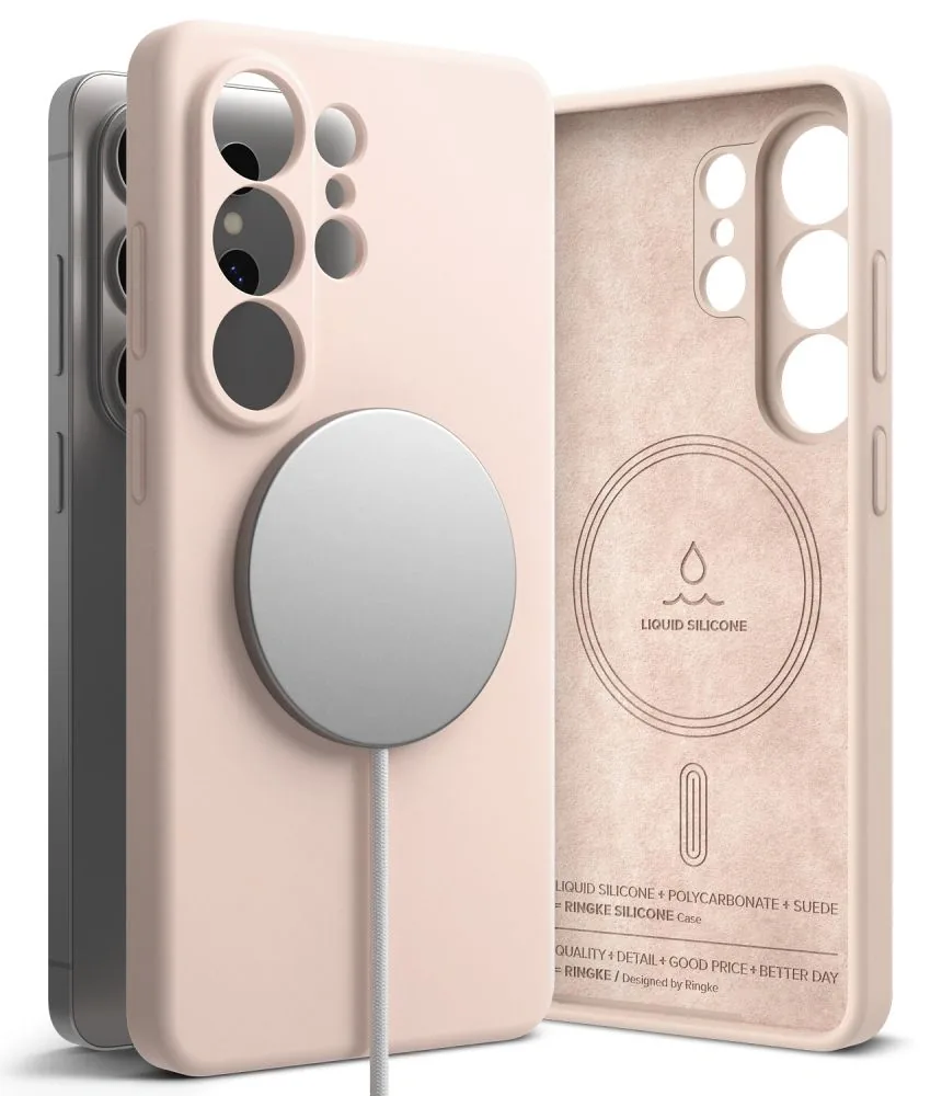 Kryt Ringke Silicone Magnetic MagSafe Samsung Galaxy S26 Ultra Pink Sand