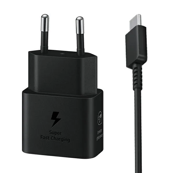 Síťová nabíječka Samsung EP-T2510XB  25W Fast Charge + USB-C / USB-C cable black