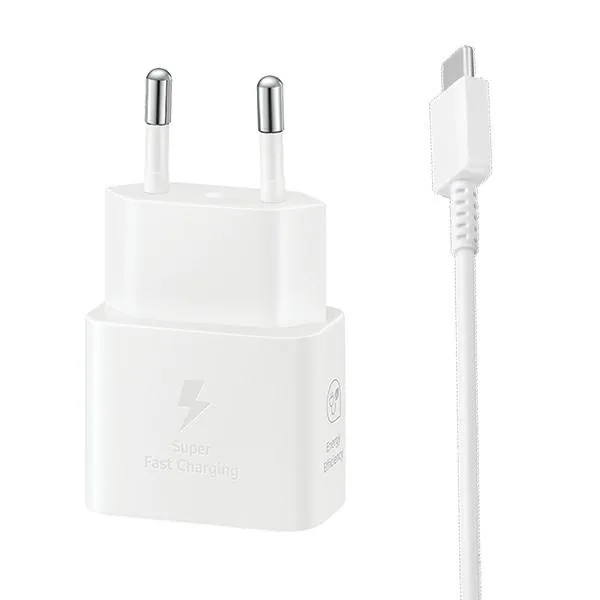 Síťová nabíječka Samsung EP-T2510XW  25W Fast Charge + USB-C / USB-C cable white