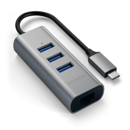 Satechi Aluminium Hub 2in1 USB-C / 3xUSB-A, Ethernet space gray