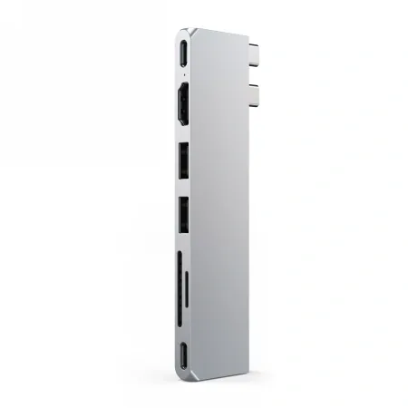 Satechi Pro Hub Slim with dual USB-C for MacBook (USB 4, HDMI, 2xUSB-A, SD/microSD, USB-C) (silver)
