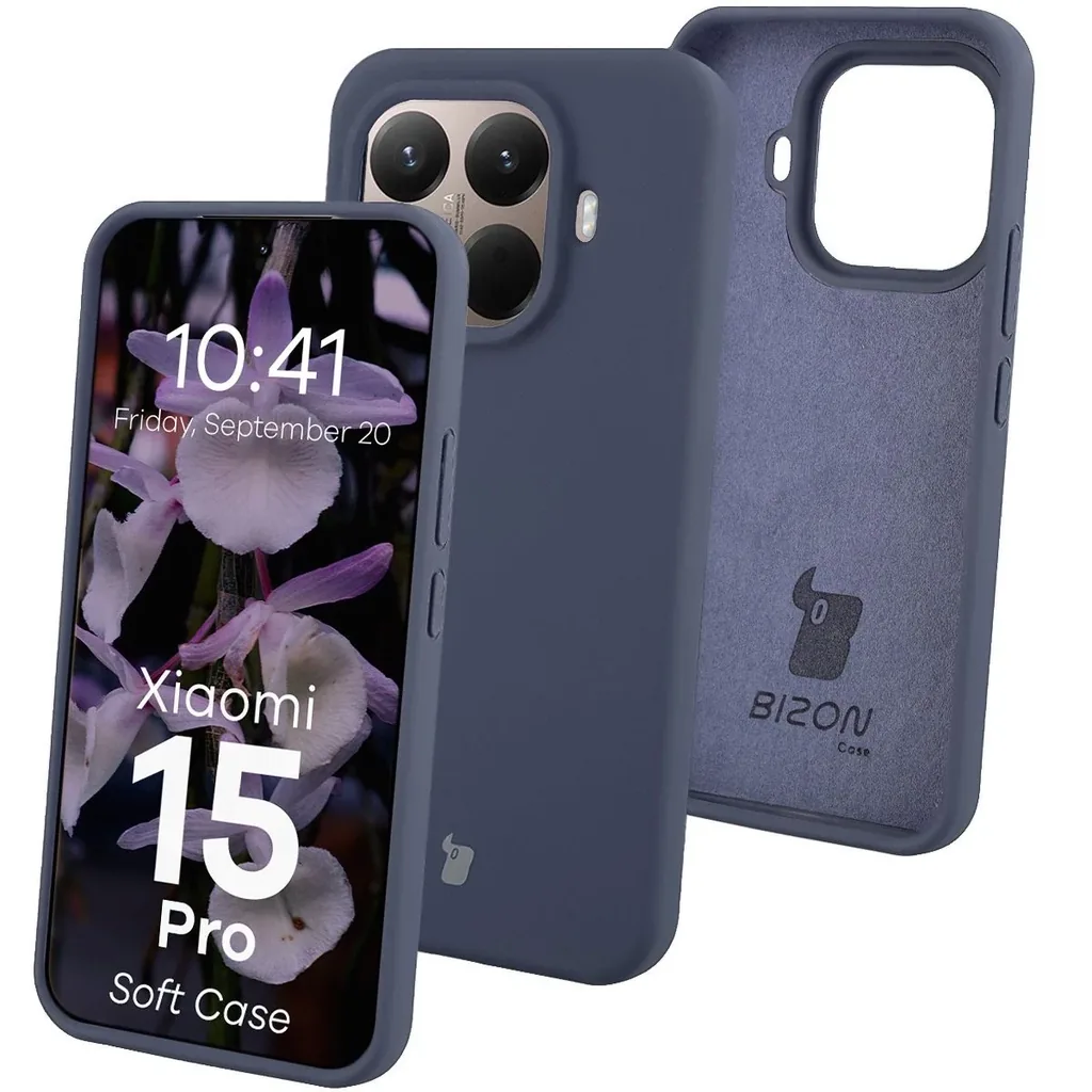 Kryt Bizon Soft Case pro Xiaomi 15T Pro ciemnobarva modrá