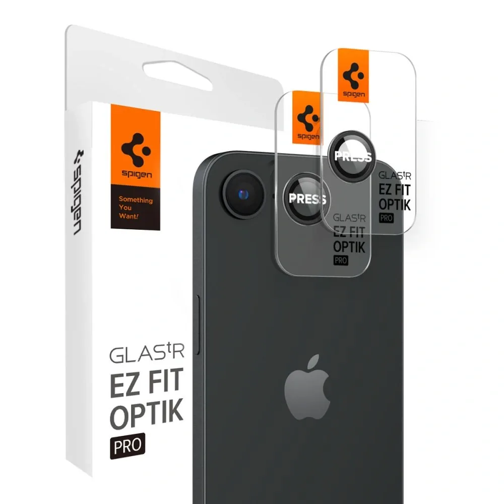 Kryt Spigen Optik Pro Glas.tr ez Fit Camera Protector Apple iPhone 17e / 16e Black [2 PACK]