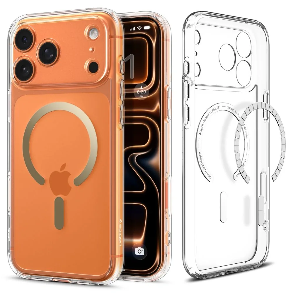 Kryt Spigen Ultra Hybrid Mag MagSafe Apple iPhone 17 Pro Clear/gold