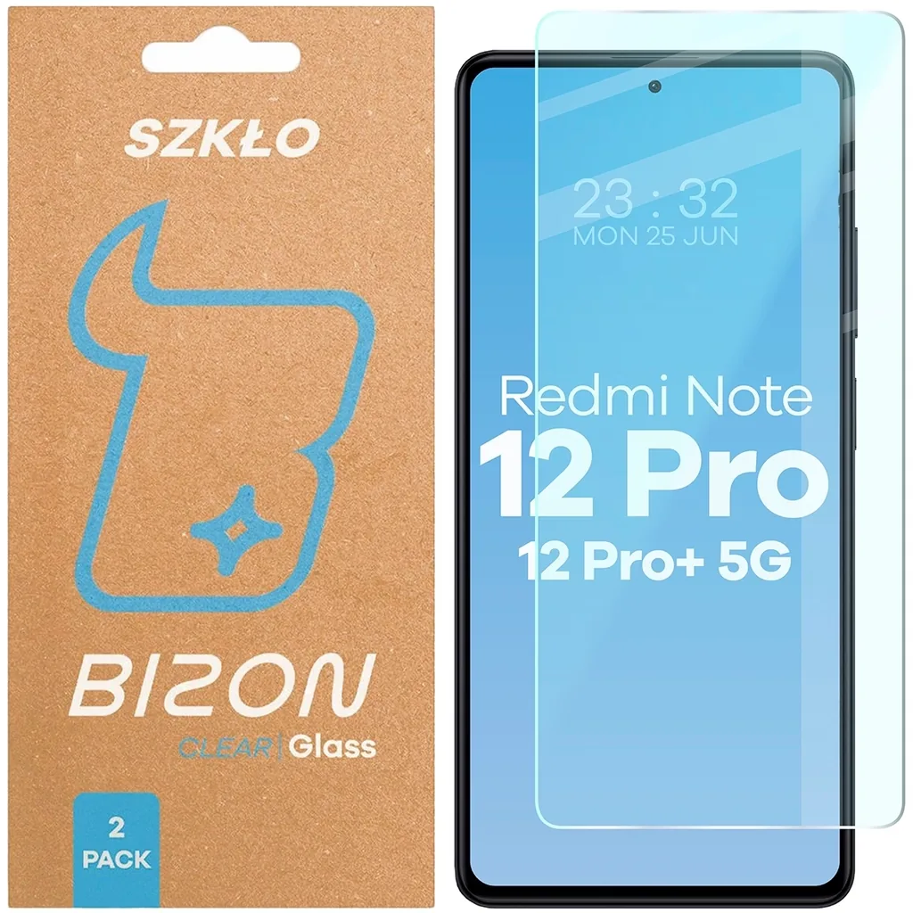 Kryt Szkło hartowane Bizon Glass Clear Duo do Xiaomi Redmi Note 12 Pro 5G / Note 12 Pro Plus 5G, 2 sztuki