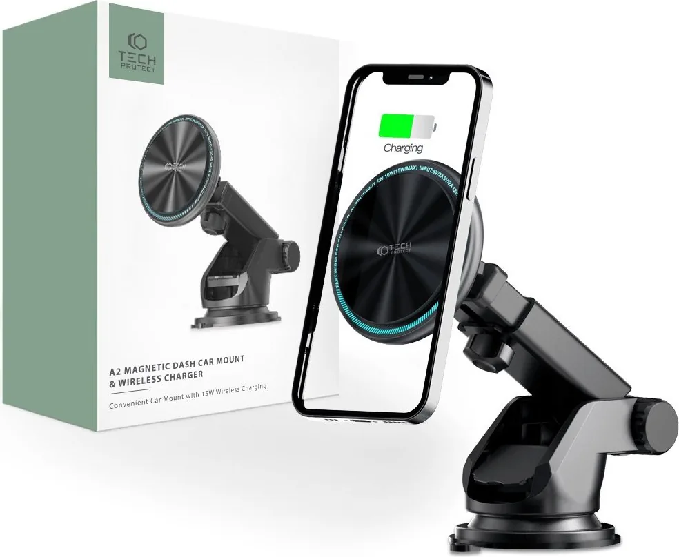 Držák do auta Tech-Protect A2 Magnetic MagSafe Dash Wireless Charger 15W, Black