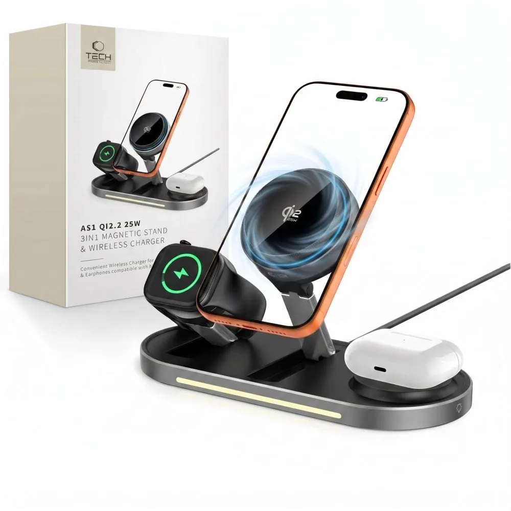 Bezdrátová nabíječka Tech-Protect A51 Arcticboost 3in1 Magnetic MagSafe Wireless Charger 25w Qi2.2 Black