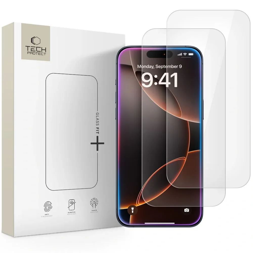 Kryt Tech-Protect Glass Fit+ Apple iPhone 16 Pro Max / 17 Pro Max Clear [2 PACK]