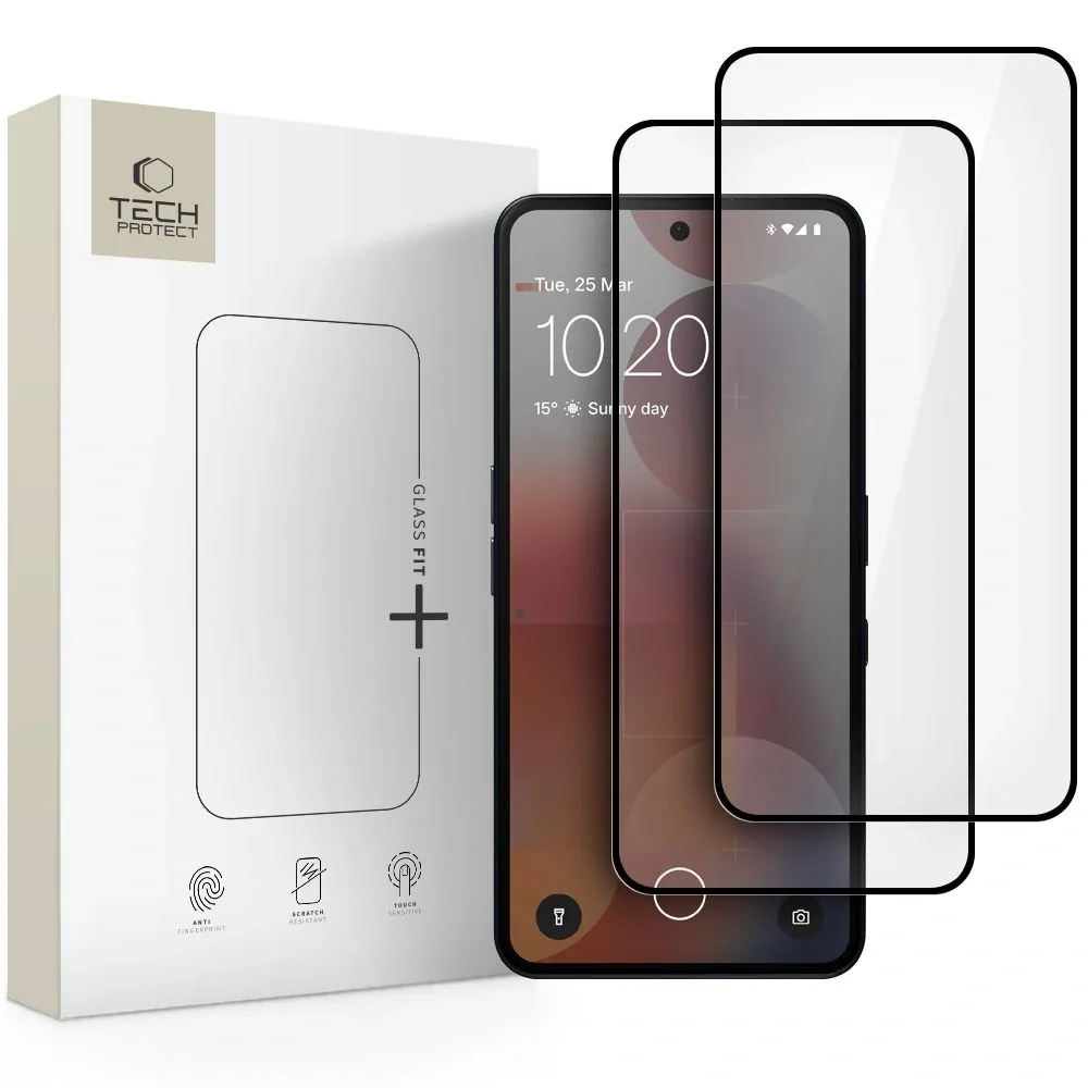Kryt Tech-Protect Glass Fit+ Nothing Phone 3 / 3a / 3a Pro Black [2 PACK]