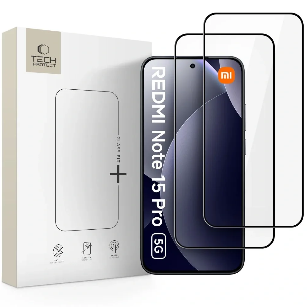 Kryt Tech-Protect Glass Fit+ Xiaomi Redmi Note 15 Pro 5G Black [2 PACK]