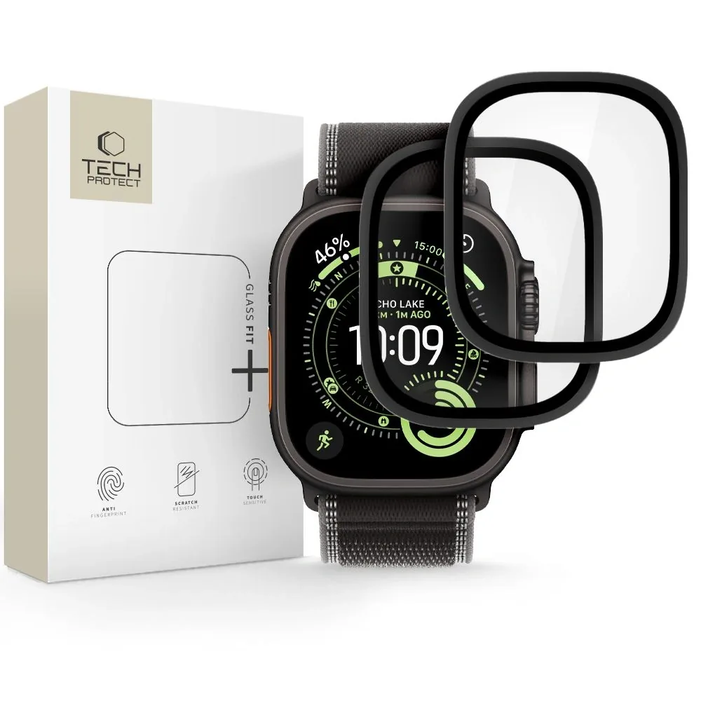 Tech-Protect Glass Ring Apple Watch Ultra 1 / 2 / 3 49mm Black [2 PACK]