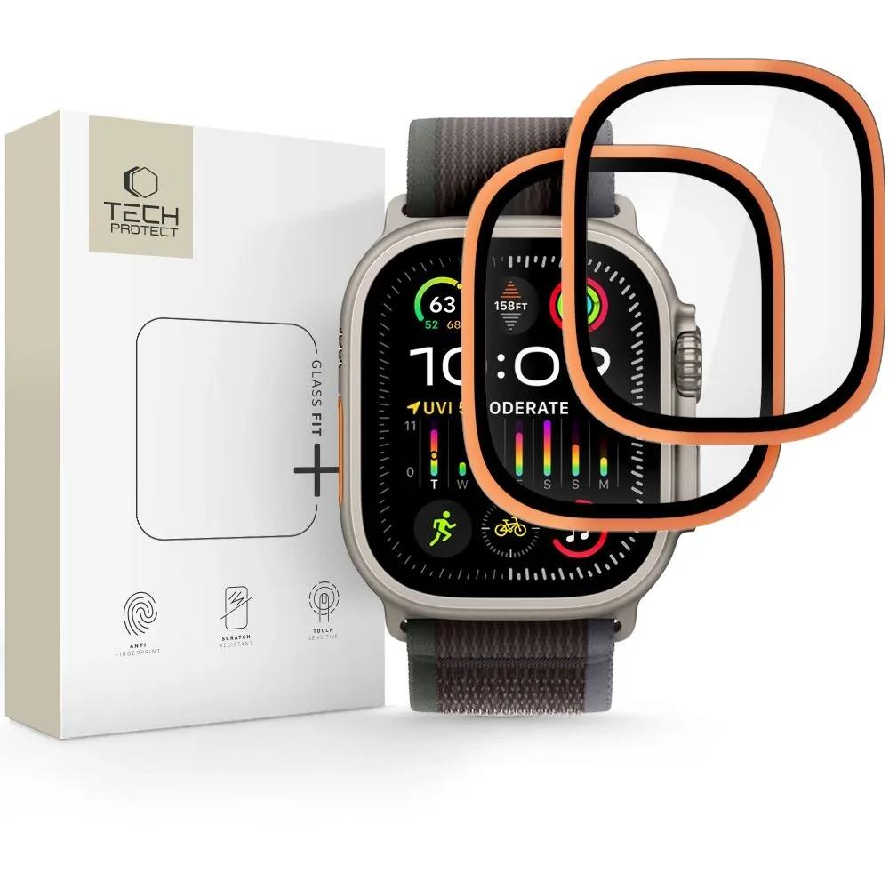 Tech-Protect Glass Ring Apple Watch Ultra 1 / 2 / 3 49mm Cosmic Orange [2 PACK]
