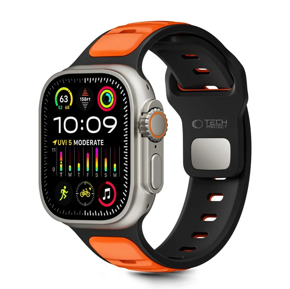 Tech-Protect IconBand Line Apple Watch 8 / 9 / 10 / 11 / SE / Ultra 44/45/46/49mm Black/orange