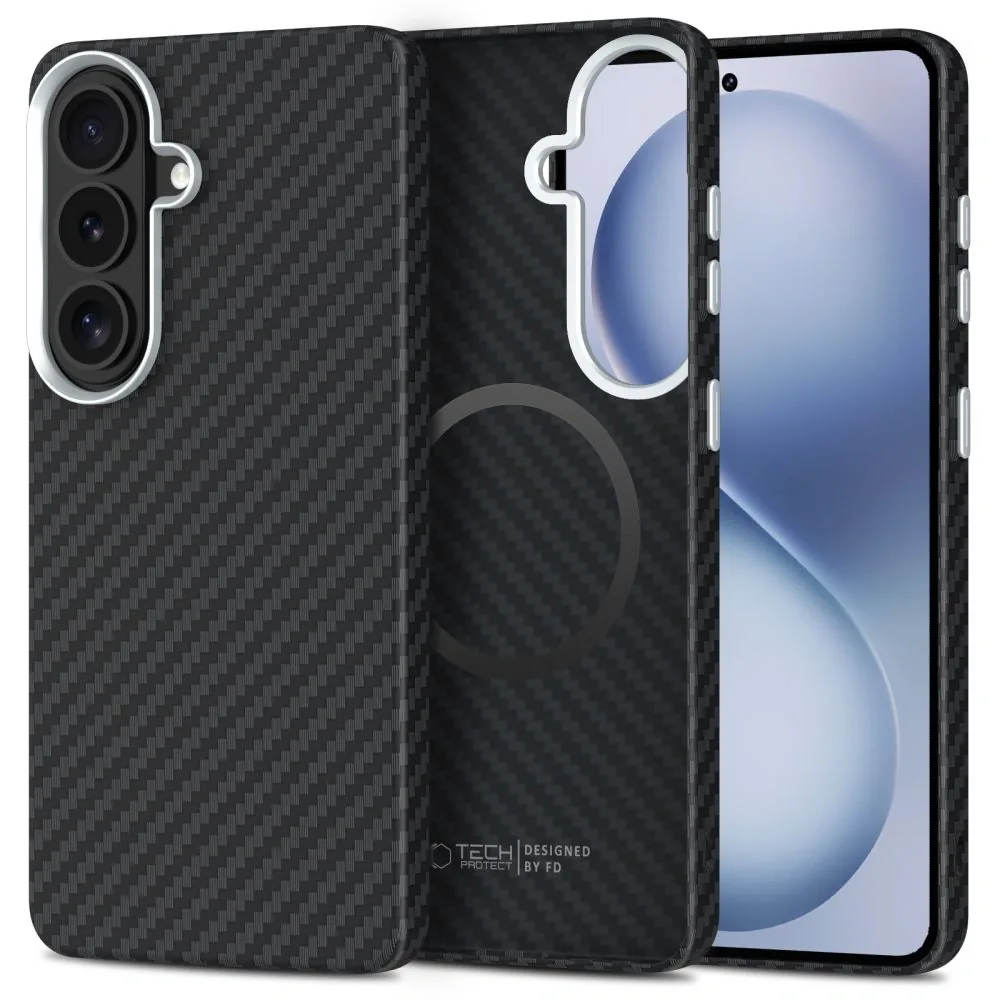 Kryt Tech-Protect Ion Carbon MagSafe Samsung Galaxy S26 Black/silver