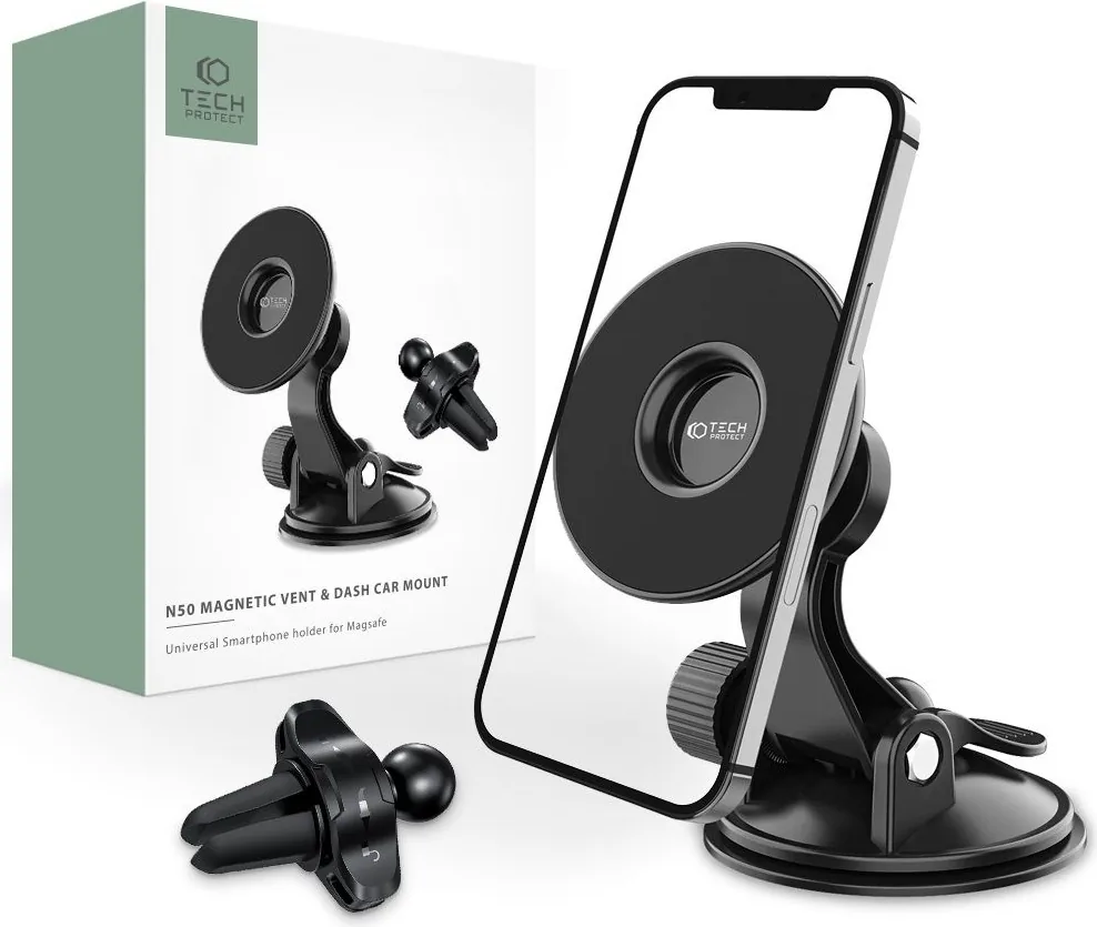 Držák do auta Tech-Protect N50 Magnetic MagSafe Dashboard & Vent, Black